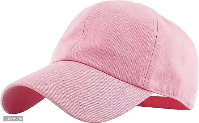 ILLARION Cap for Men Women Topi Unisex Head Branded Boy's Girl's Caps Adjustable Strap Summer Activites Sports Cricket Gym Dance Denim Free Size, Pack of 1-Pink, (ILWDPC01-07)