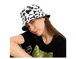 ILLARION CLASSYMESSI Combo Pack of 2 Bucket Hat White Shade Black Bucket Hats for Men and Women Cotton Hats for Girls Wide Brim Floppy Summer (HAT(Army, White))-thumb2