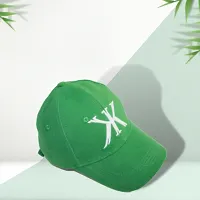 ILLARION Cap for Men Women Topi Unisex Head Branded Boy's Girl's Caps Adjustable Strap Summer Activites Sports Cricket Gym Dance Denim Free Size, Pack of 1-Green, (ILWDPC02-03)-thumb1