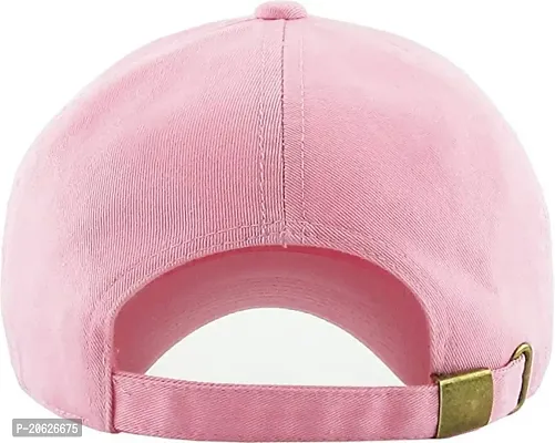 ILLARION Cap for Men Women Topi Unisex Head Branded Boy's Girl's Caps Adjustable Strap Summer Activites Sports Cricket Gym Dance Denim Free Size, Pack of 1-Pink, (ILWDPC01-07)-thumb2