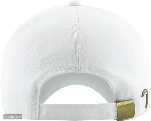 ILLARION Cap for Men Women Topi Unisex Head Branded Boy's Girl's Caps Adjustable Strap Summer Activites Sports Cricket Gym Dance Denim Free Size, Pack of 1-White, (ILWDPC01-05)-thumb3