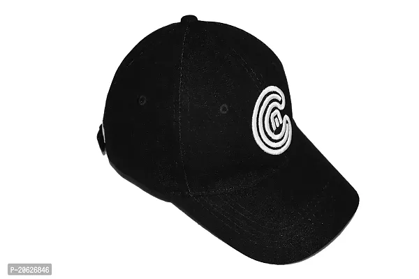 ILLARION Cap for Men Women Topi Unisex Head Branded Boy's Girl's Caps Adjustable Strap Summer Activites Sports Cricket Gym Dance Denim Free Size, Pack of 1-Black, (ILWDPC07-05)