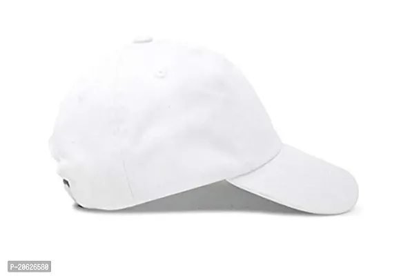 ILLARION Cap for Men Women Topi Unisex Head Branded Boy's Girl's Caps Adjustable Strap Summer Activites Sports Cricket Gym Dance Denim Free Size, Pack of 1-White, (ILWDPC01-05)-thumb2