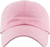 ILLARION Cap for Men Women Topi Unisex Head Branded Boy's Girl's Caps Adjustable Strap Summer Activites Sports Cricket Gym Dance Denim Free Size, Pack of 1-Pink, (ILWDPC01-07)-thumb2