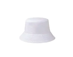 ILLARION CLASSYMESSI Combo Pack of 2 Bucket Hat White Shade Black Bucket Hats for Men and Women Cotton Hats for Girls Wide Brim Floppy Summer (HAT(White))-thumb1