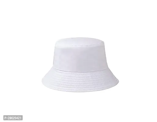 ILLARION CLASSYMESSI Combo Pack of 2 Bucket Hat White Shade Black Bucket Hats for Men and Women Cotton Hats for Girls Wide Brim Floppy Summer (HAT(White))-thumb2