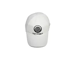 ILLARION Cap for Men Women Topi Unisex Head Branded Boy's Girl's Caps Adjustable Strap Summer Activites Sports Cricket Gym Dance Denim Free Size, Pack of 1-White, (ILWDPC06-06)-thumb1