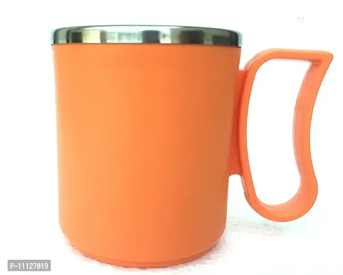 Canberry Coffee Mug 300 ML Stainless Steel Inner Stylish Double Wall Coffee Mug /Tea Cup/Milk Mug for Home and Office Pair of 2 Color (Orange)-thumb2