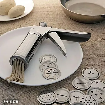 Stainless Steel Kitchen Press With 15 Different Types Of Jalies Murukku Maker Bhujiya Maker Cookies Namkeen Noodles Chakali Maker Sev Maker Farsan Maker Gathiya Maker Pack Of 1-thumb4