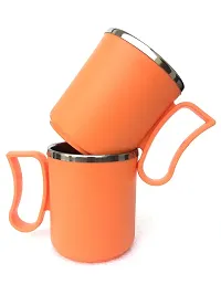 CB- Apex Style Mug Insulated Double Wall Steel & Plastic Milk-Tea-Coffee Color :(Orange) Set of 2 Pcs-thumb4