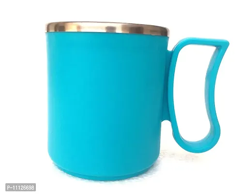 Canberry Apex Stylish Mug & Cup Coffee Plastic Steel Milk,Tea,Coffee Mug for Outdoor ,Office & Home .2 Piece ,Blue-thumb2