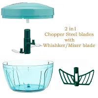 Canberry Mini Handy and Compact Chopper with 3 Blades for Effortlessly Chopping Vegetables and Fruits for Your Kitchen (12420, Green, 400 ml)-thumb2