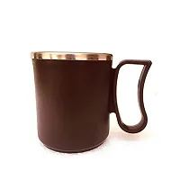 CB- Apex Style Mug Insulated Double Wall Steel & Plastic Milk-Tea-Coffee Color :(Brown) Set of 2 Pcs-thumb1