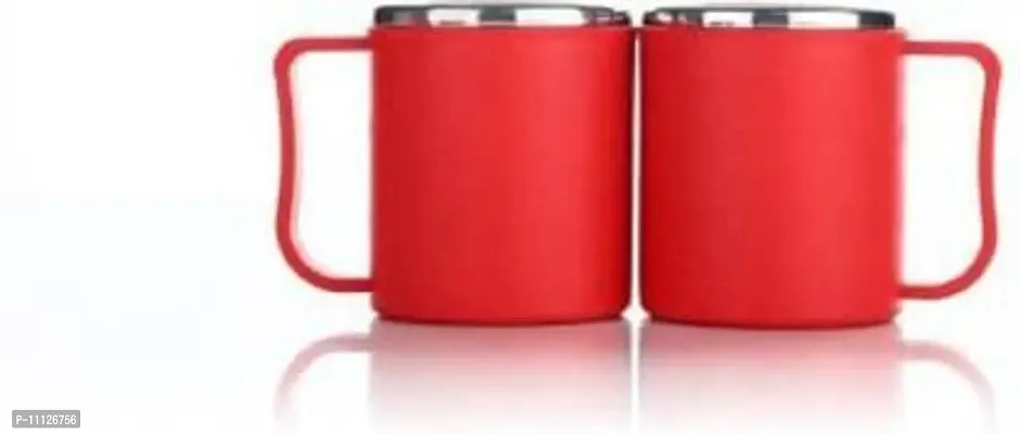 Stylish Coffee Mug Set of six pcs Outer Plastic Inner Steel Insulated Tea Coffee Milk Mug for Daily Home  Office-thumb3