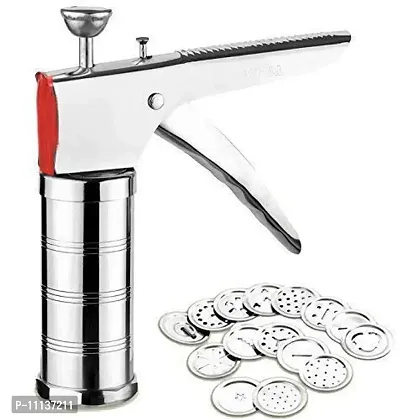 Kitchen Press with 15 Different Style Types jalimould Stainless Steel for Making namkeens & Snacks-Pack of-1-thumb5
