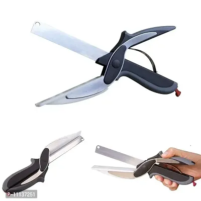 Canberry 2 in 1 Stainless Steel Multi Functional Kitchen Vegetable Clever Cutter Scissor for Home/Kitchen with Lock System Clever Cutter-thumb3