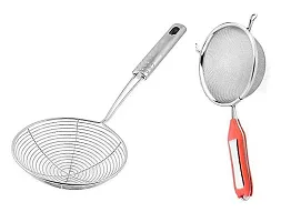 Canberry Combo of Stainless Steel Deep Fry Strainer and Soup Strainer, Deep Fry Combo (16 cm)-thumb2