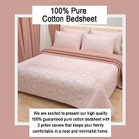 Stylish Comfortable Cotton Printed Flat King 1 Bedsheet + 2 Pillowcovers-thumb3