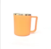 Canberry Orange 6 Pcs of 200 ML Coffee Mug & Coffee Mug Steel Insulated & Plastic Stylish Coffee and Milk Mug.-thumb3