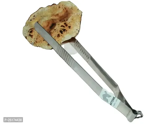 Canberry Papad Jali With Steel Tong Stainless Steel Wire Roaster With Wooden Handle Roti Chapati Grill Square 1 Pc + Steel Tong 1 Pc-thumb3