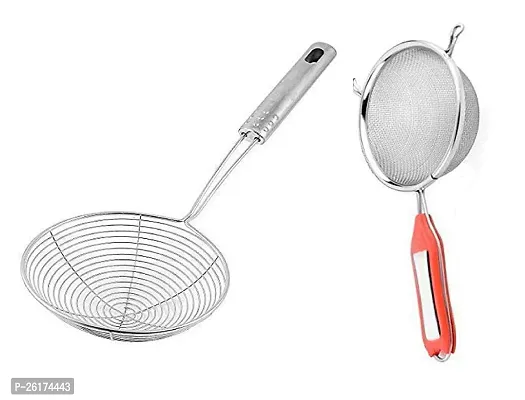 Canberry Combo Of Stainless Steel Deep Fry Strainer And Soup Strainer, Deep Fry-thumb0