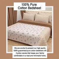 Stylish Comfortable Cotton Printed Flat King 1 Bedsheet + 2 Pillowcovers-thumb2