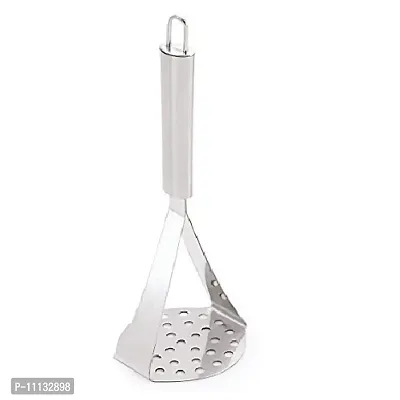 Canberry Combo Set of 3 Stainless Steel Kitchen Potato Vegetables Pav Bhaji Masher, Egg Beater Whisk  Aluinium Mini 0 Size Khal Batta-thumb2