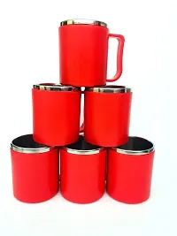 Stylish Coffee Mug Set of six pcs Outer Plastic Inner Steel Insulated Tea Coffee Milk Mug for Daily Home  Office-thumb1