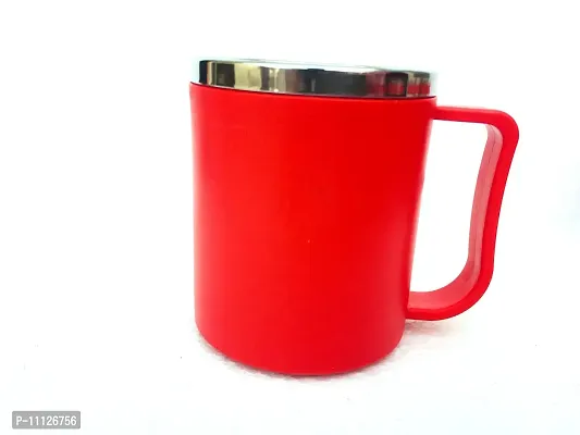 Stylish Coffee Mug Set of six pcs Outer Plastic Inner Steel Insulated Tea Coffee Milk Mug for Daily Home  Office-thumb5