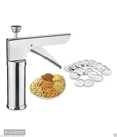 Kitchen Press with 15 Different Style Types jalimould Stainless Steel for Making namkeens & Snacks-Pack of-1-thumb4