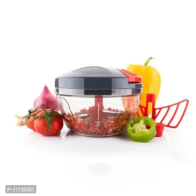 Canberry Mini Handy and Compact Chopper with 3 Blades for Effortlessly Chopping Vegetables and Fruits for Your Kitchen (12420, Green, 400 ml)-thumb2