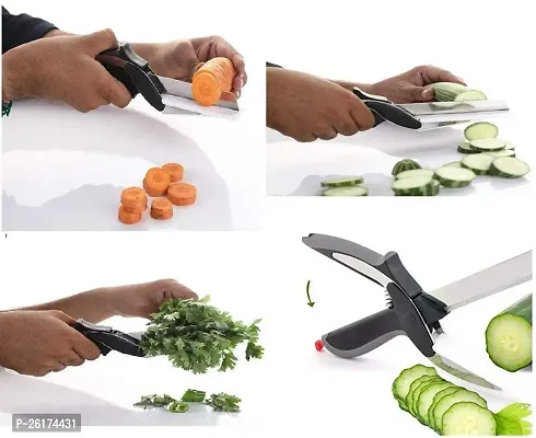 Plastic  Stainless Steel Clever Chopper  Vegetables Cutter Slicer With Peeler For Kitchen (Combo)-thumb3