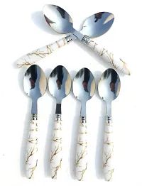 Stainless steel ceramic Design dinner table spoon set of 6 dessert tea spoon set of 6-thumb1