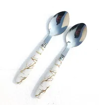 Stainless steel ceramic Design dinner table spoon set of 6 dessert tea spoon set of 6-thumb2