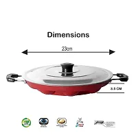 Appe Maker Apama Pan Pitha Maker Uttapam Pan NonStick Pan with Lid Cast Iron red surface Appam Pan Pack of 1-thumb3