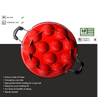 Appe Maker Apama Pan Pitha Maker Uttapam Pan NonStick Pan with Lid Cast Iron red surface Appam Pan Pack of 1-thumb2