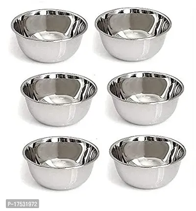 Stainless Steel Small Chatni Katori Wati Mini Bowls 30ml Set of 6 Pieces