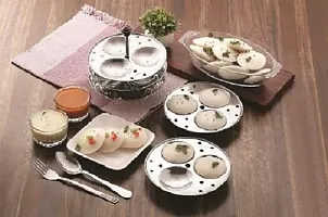 Stainless Steel 3 Plate Idli Making Plates Stand (12 Slot) with Silicone Oil Brush Pack of 1-thumb1