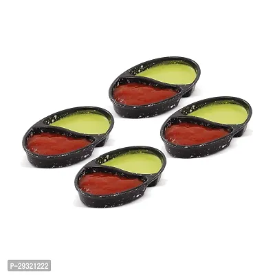 Melamine Black Marble Sauce Tray Set of Four pcs-thumb0