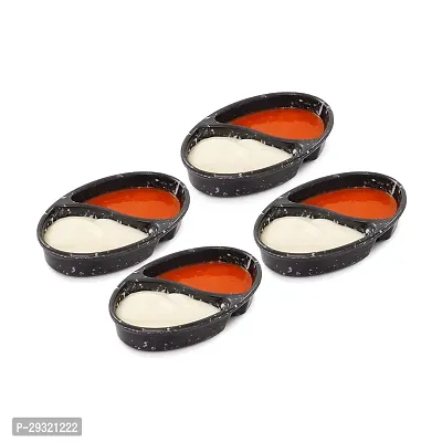 Melamine Black Marble Sauce Tray Set of Four pcs-thumb4