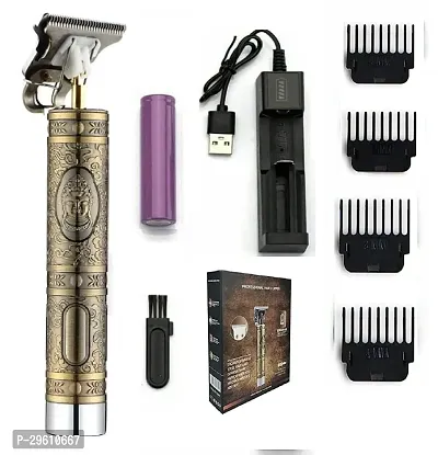 Golden Steel Trimmer Hair Trimming Zero Gapped Adjustable Clipper Metal Body with Cordless (gold)-thumb0