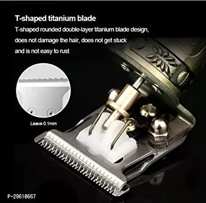 Golden Steel Trimmer Hair Trimming Zero Gapped Adjustable Clipper Metal Body with Cordless (gold)-thumb3