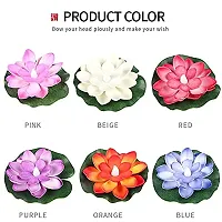 Floating Led Lotus Flower for Decoration Artificial Diyas Diwali Home Decor (Pack of 6)-thumb2