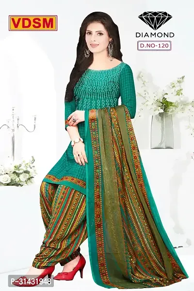 Stylish Art Silk Printed Unstitched Salwar Suit Material-thumb0