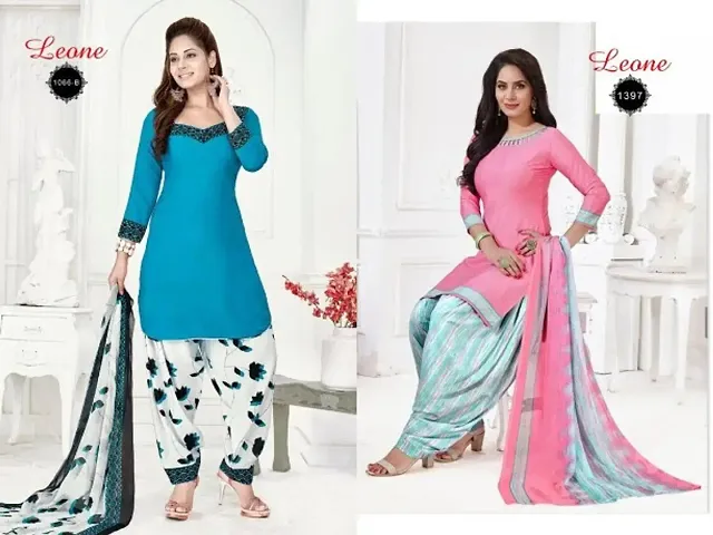 Beautiful American Crepe Dress Material with Dupatta Pack of 2