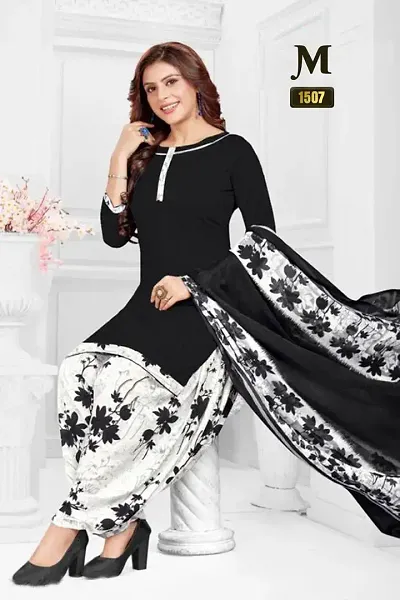 Beautiful American Crepe Dress Material with Dupatta