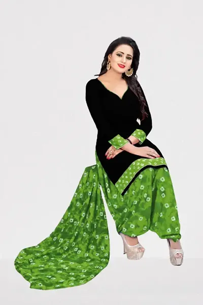 Elegant Crepe Dress Material with Dupatta For Women