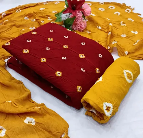 Beautiful Rayon Dress Material With Dupatta For Women