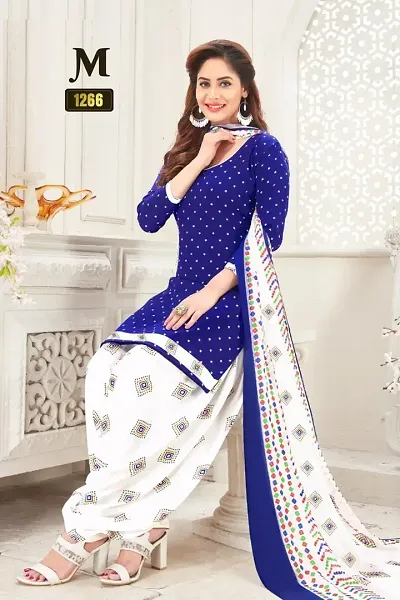 Fancy Crepe Unstitched Dress Material For Women