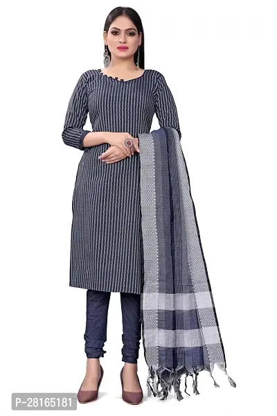 Designer Crepe Unstitched Dress Material Top With Bottom Wear And Dupatta Set For Women-thumb0